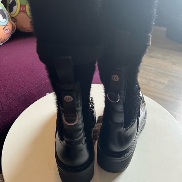 Dior D-Fight Mid Calf Black Combat Boots - Picture 7 of 15